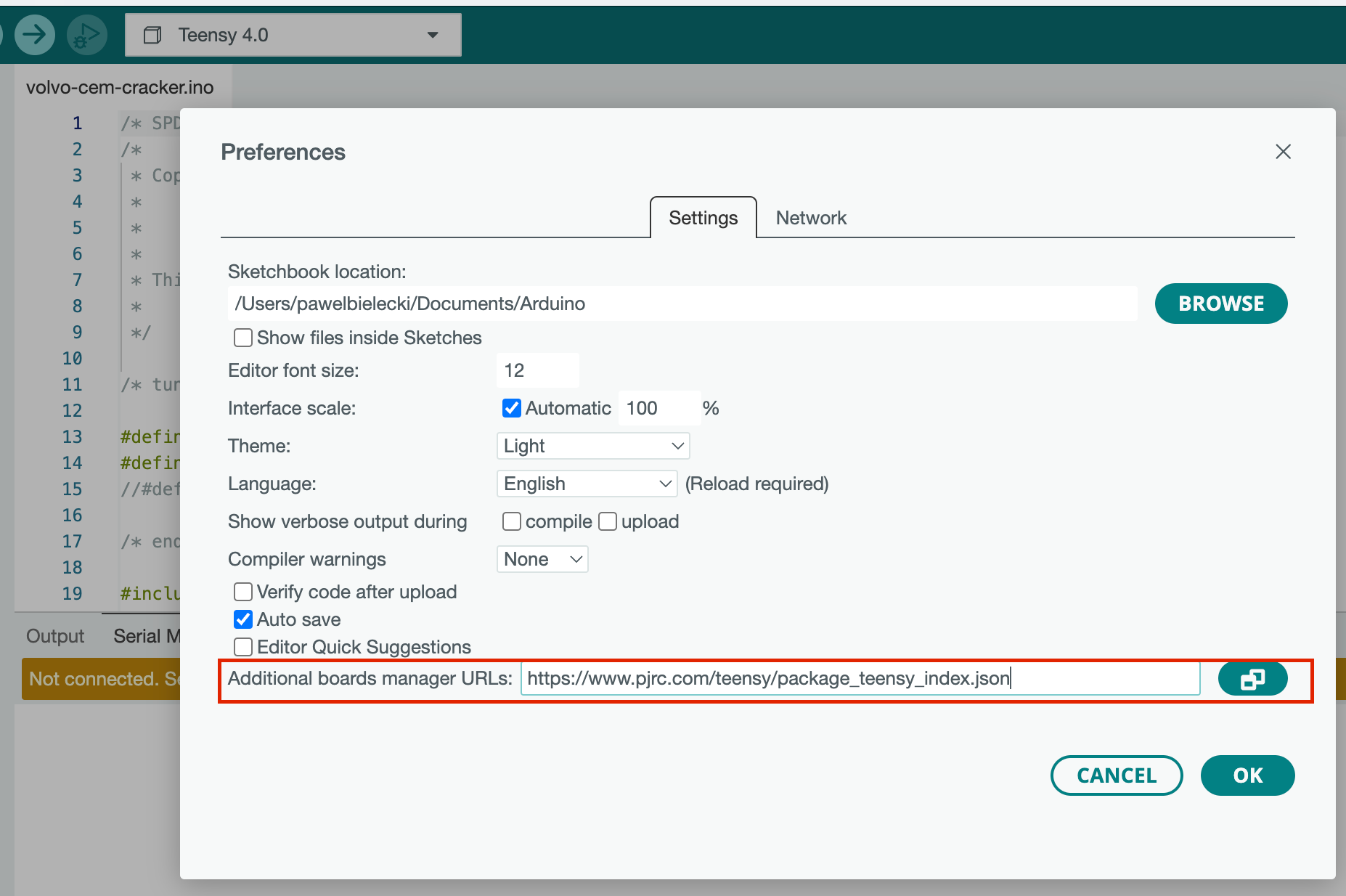 Board manager preference